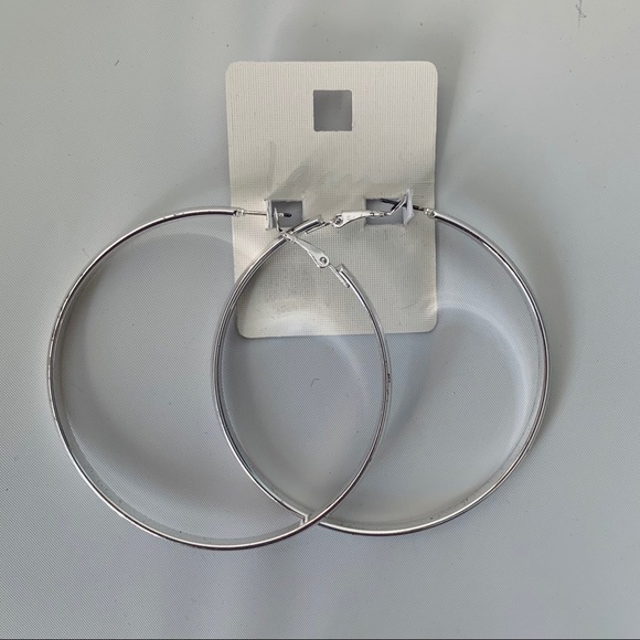 Silver Hoop Earrings - Picture 2 of 4